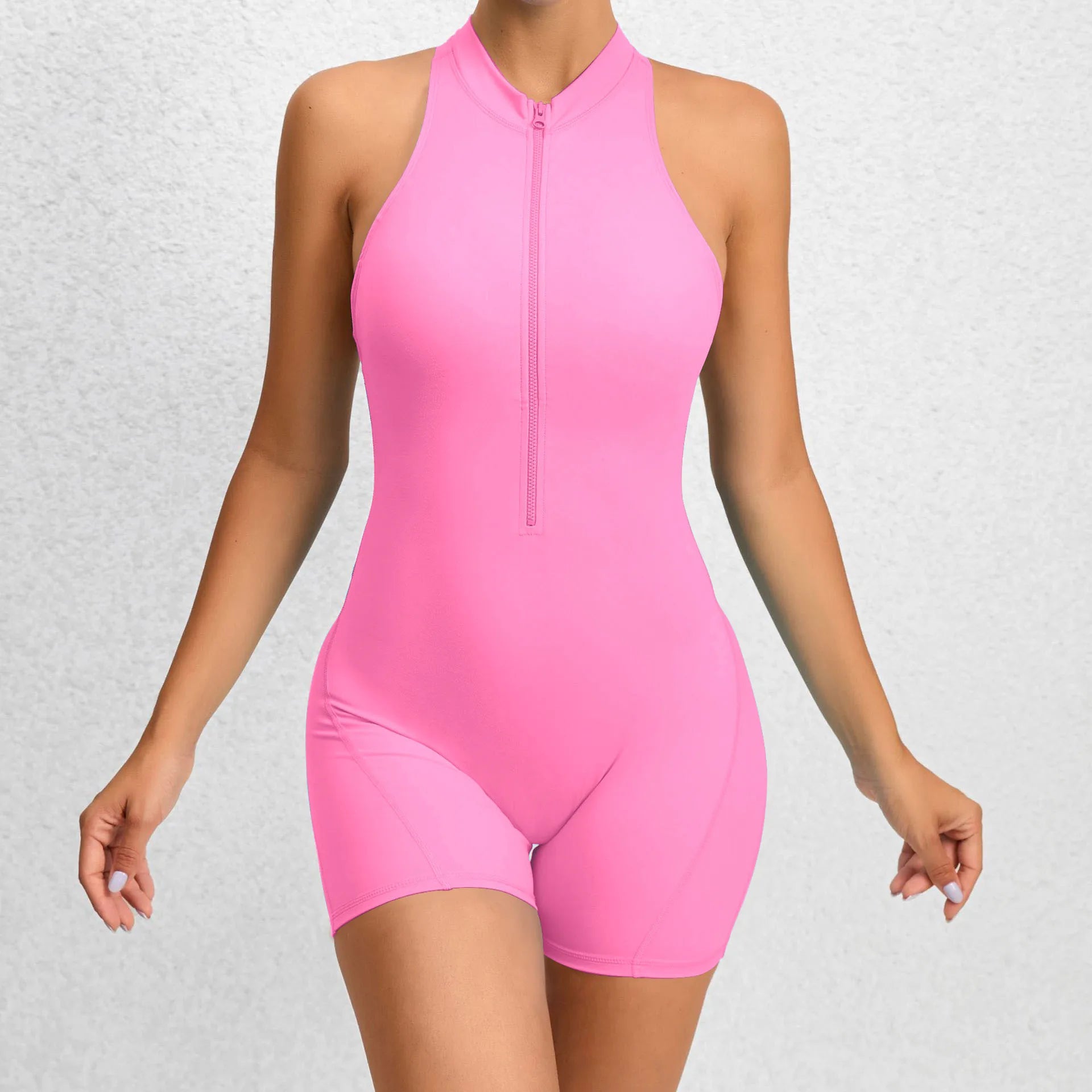 FlexiFemme V-Back Scrunch Push-Up Gym Jumpsuit Women