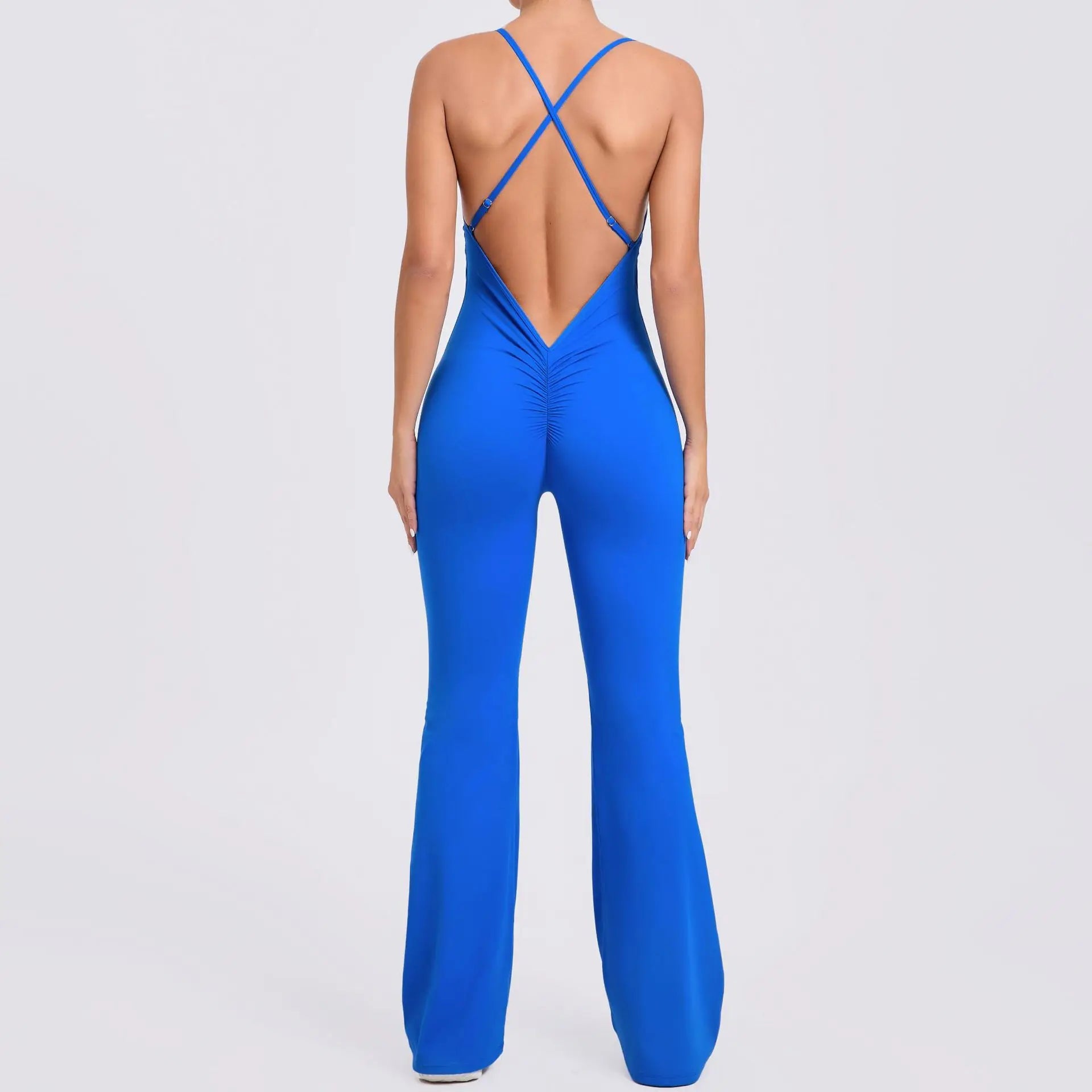 FlexiFemme Flared Fitness Jumpsuit Women Yoga Activewear