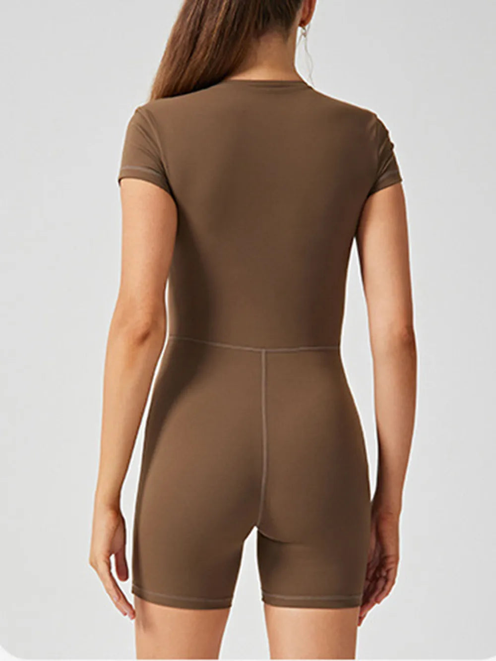 FlexiFemme Half-Zip Short Sleeve Active Romper Women