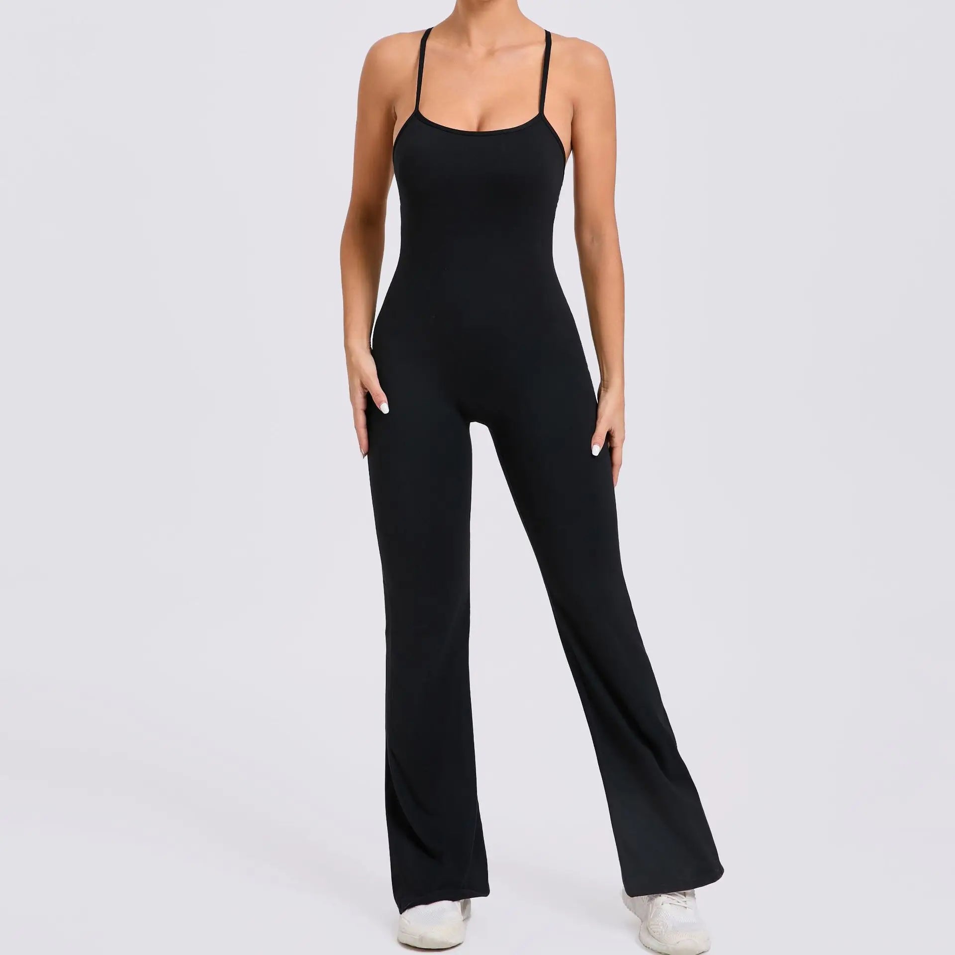 FlexiFemme Flared Fitness Jumpsuit Women Yoga Activewear