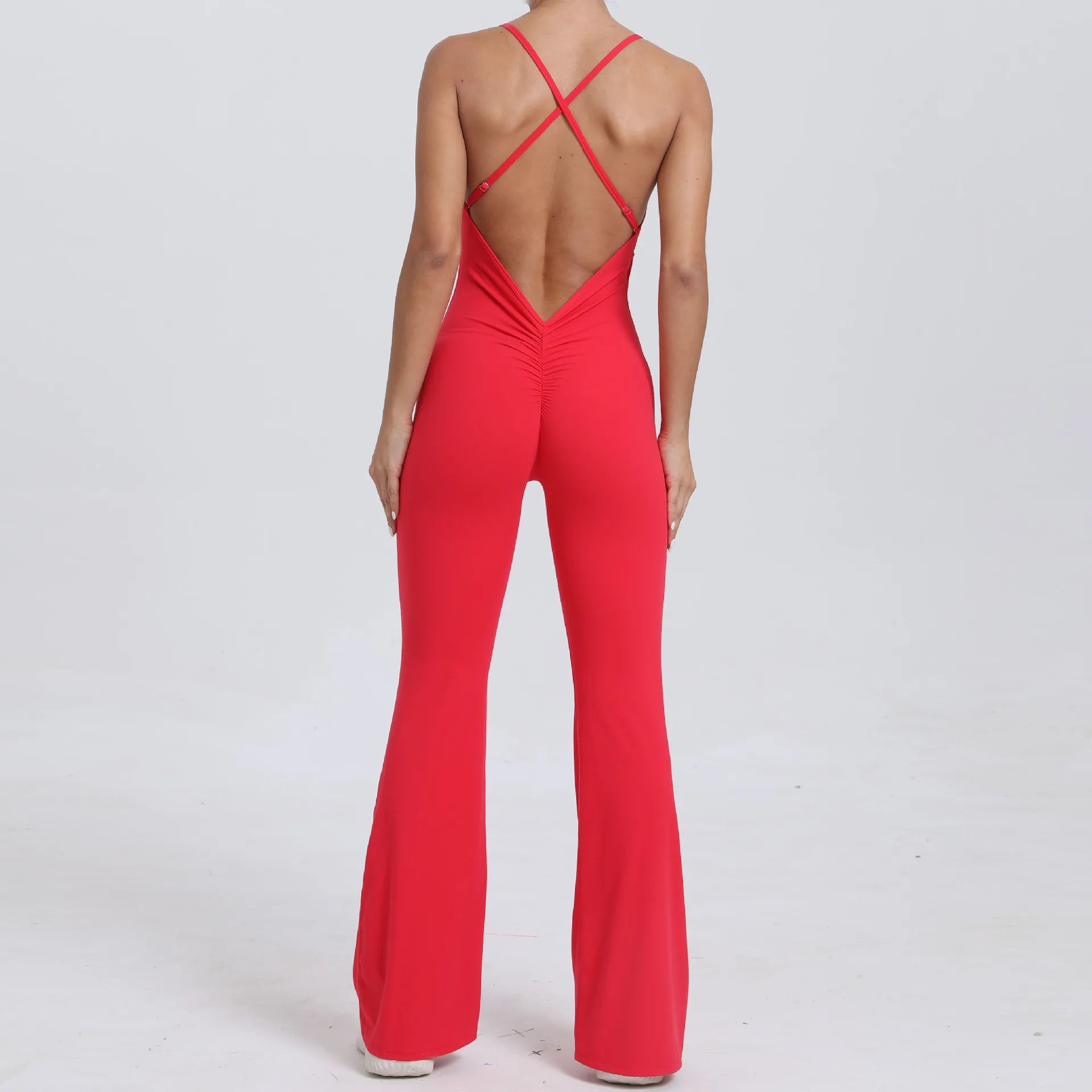 FlexiFemme Flared Fitness Jumpsuit Women Yoga Activewear