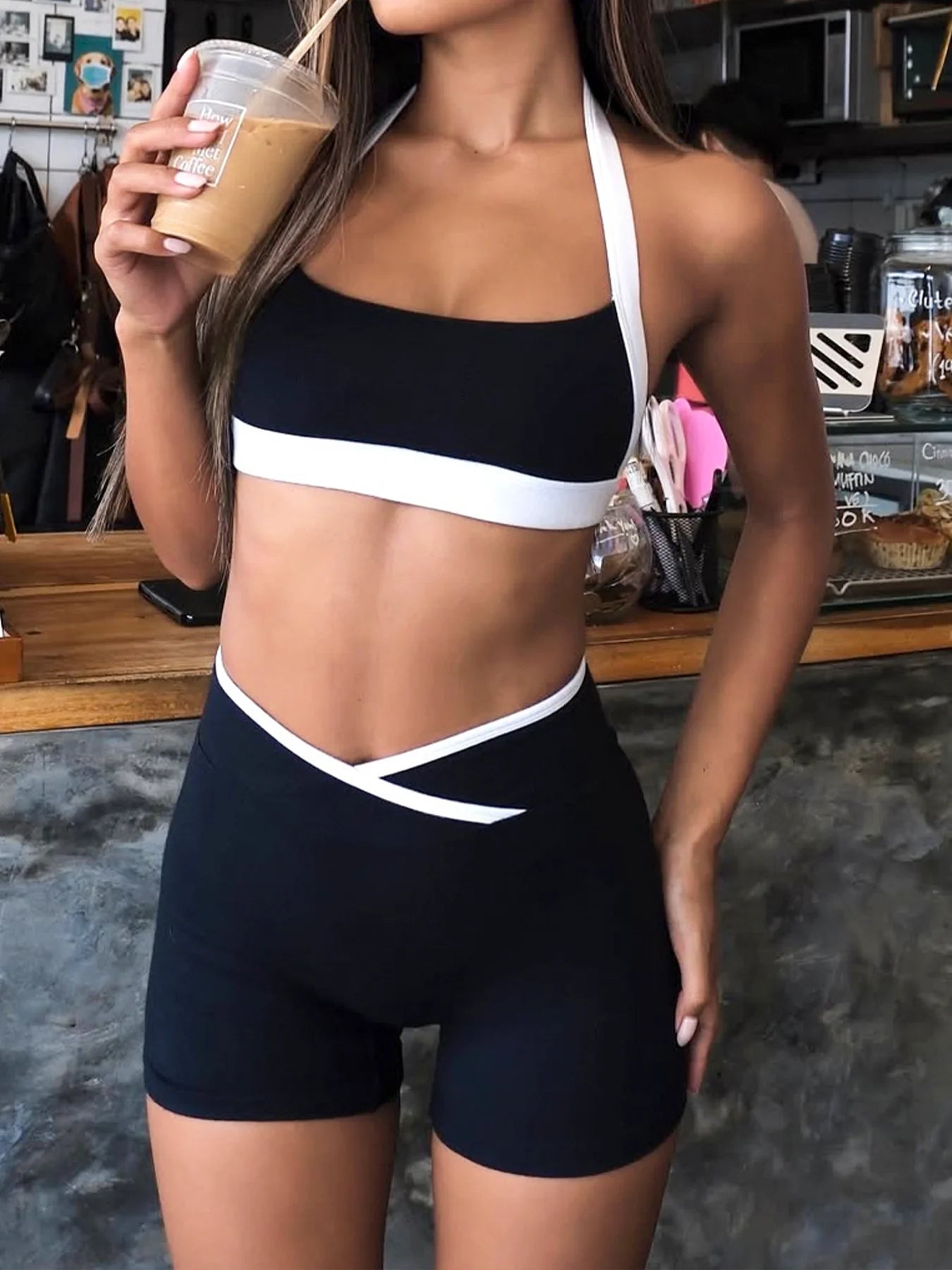 FlexiFemme Halter Vest Leggings Yoga Tracksuit Women