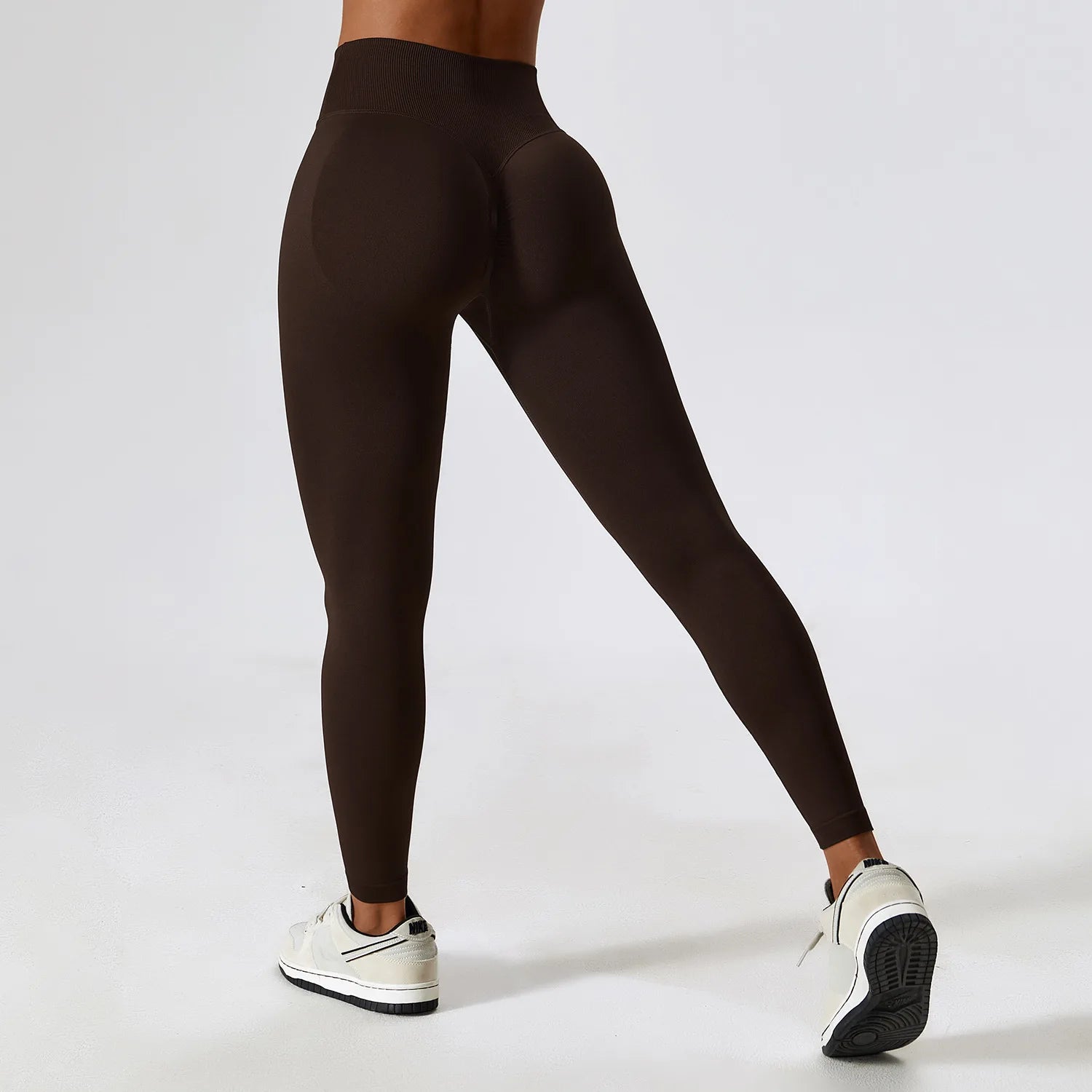FlexiFemme Cross-Waist Seamless Leggings Women High-Waist