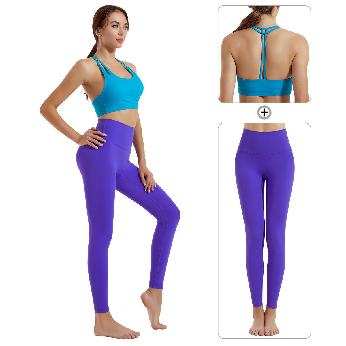 FlexiFemme Shock-Absorbing Sports Bra Leggings Set Women