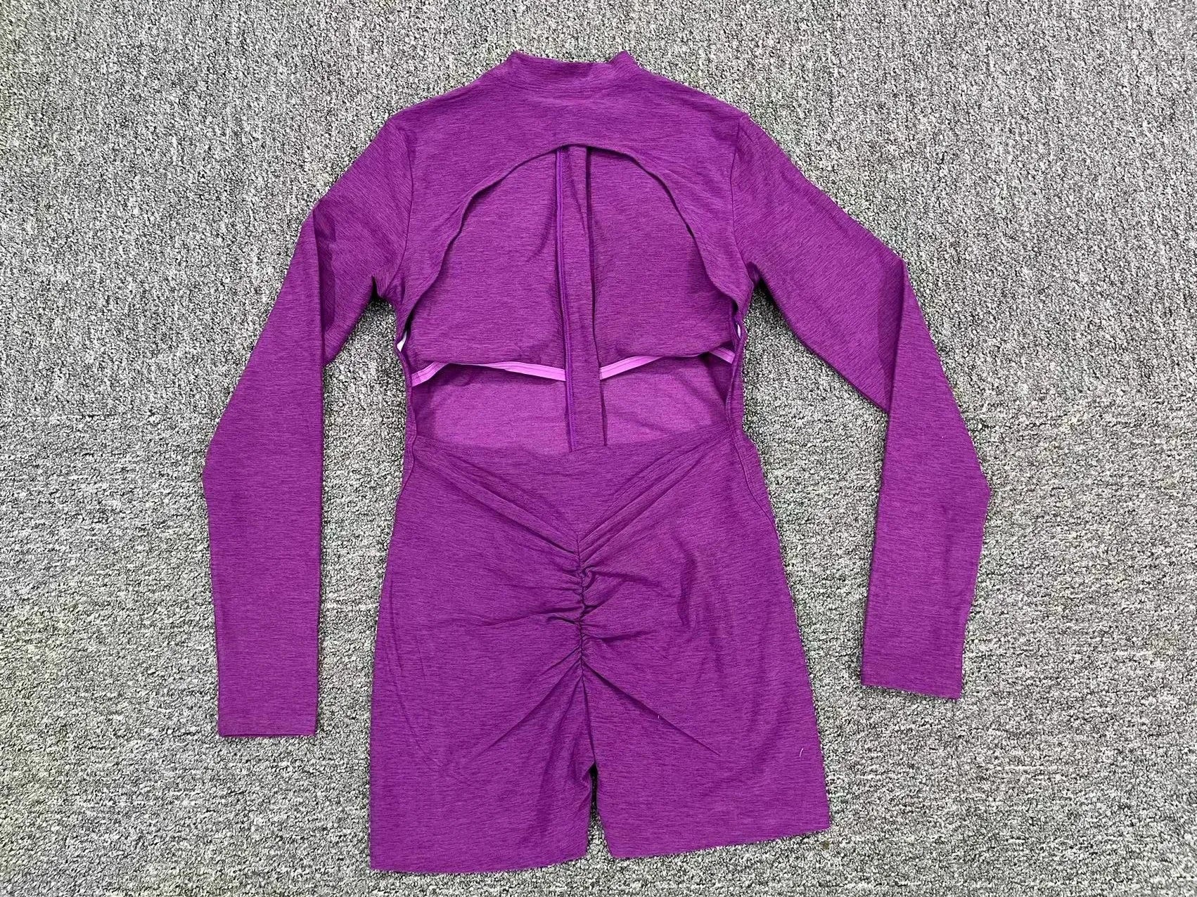 FlexiFemme Zipper Backless One-Piece Sports Jumpsuit Women
