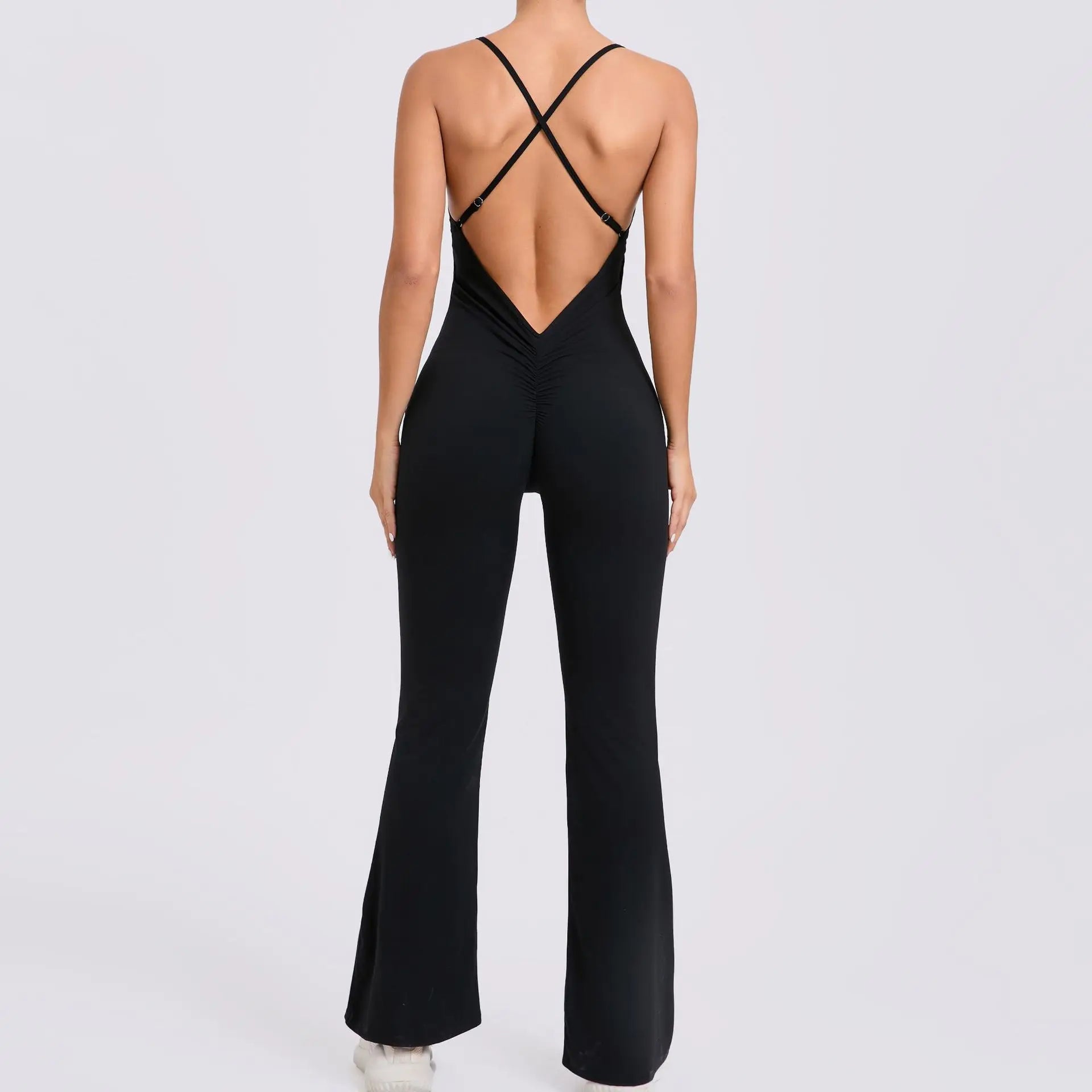 FlexiFemme Flared Fitness Jumpsuit Women Yoga Activewear