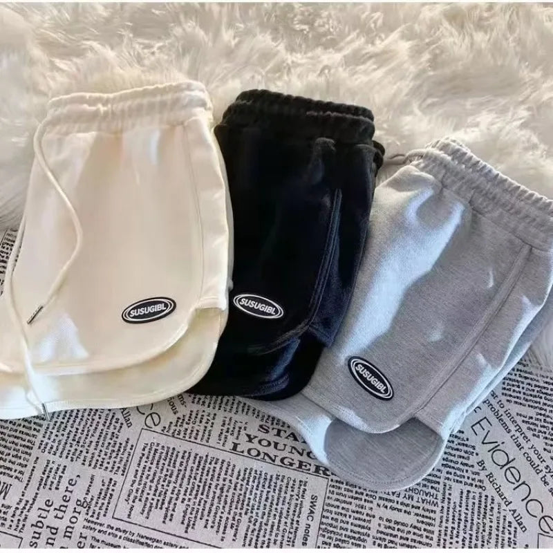 FlexiFemme Drawstring Wide-Leg Active Shorts Women