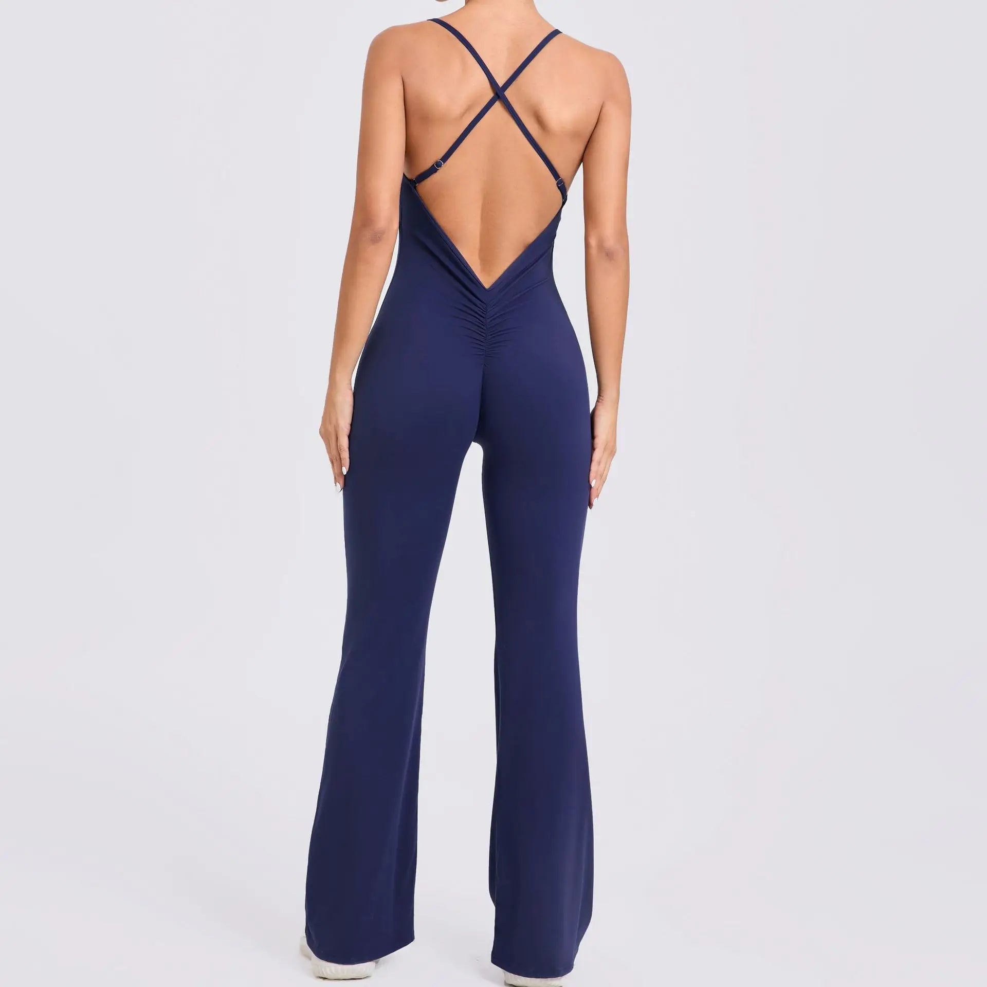 FlexiFemme Flared Fitness Jumpsuit Women Yoga Activewear