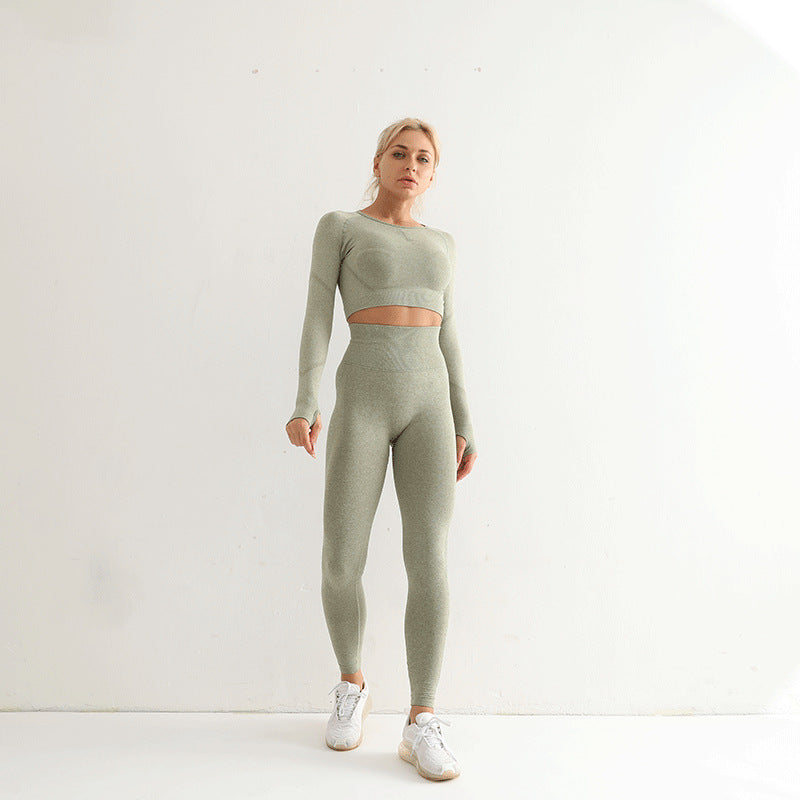 FlexiFemme Long Sleeve Hip-Lift Yoga Set Women