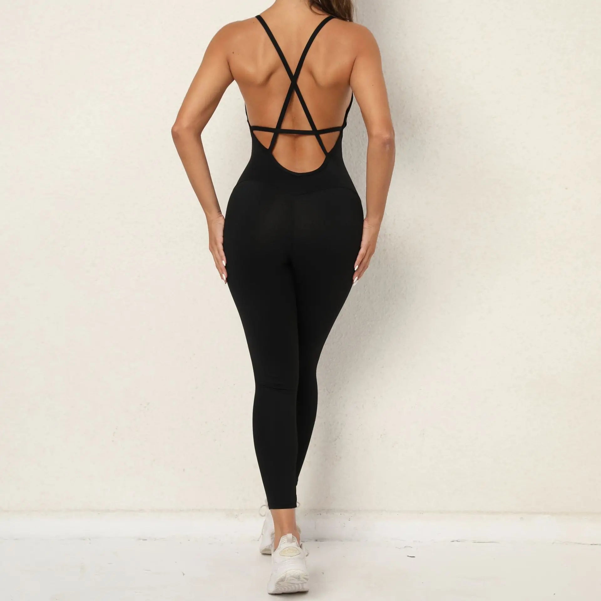 FlexiFemme Backless Gym Yoga Jumpsuit Women Bodysuit