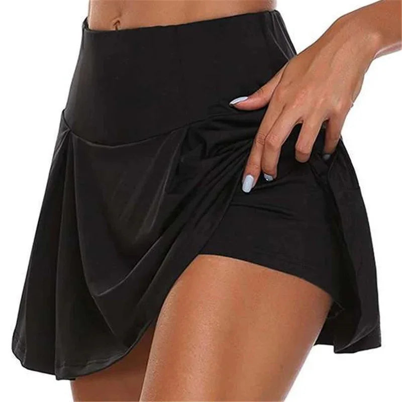 FlexiFemme Quick-Dry Fake Two-Piece Running Skirt Women
