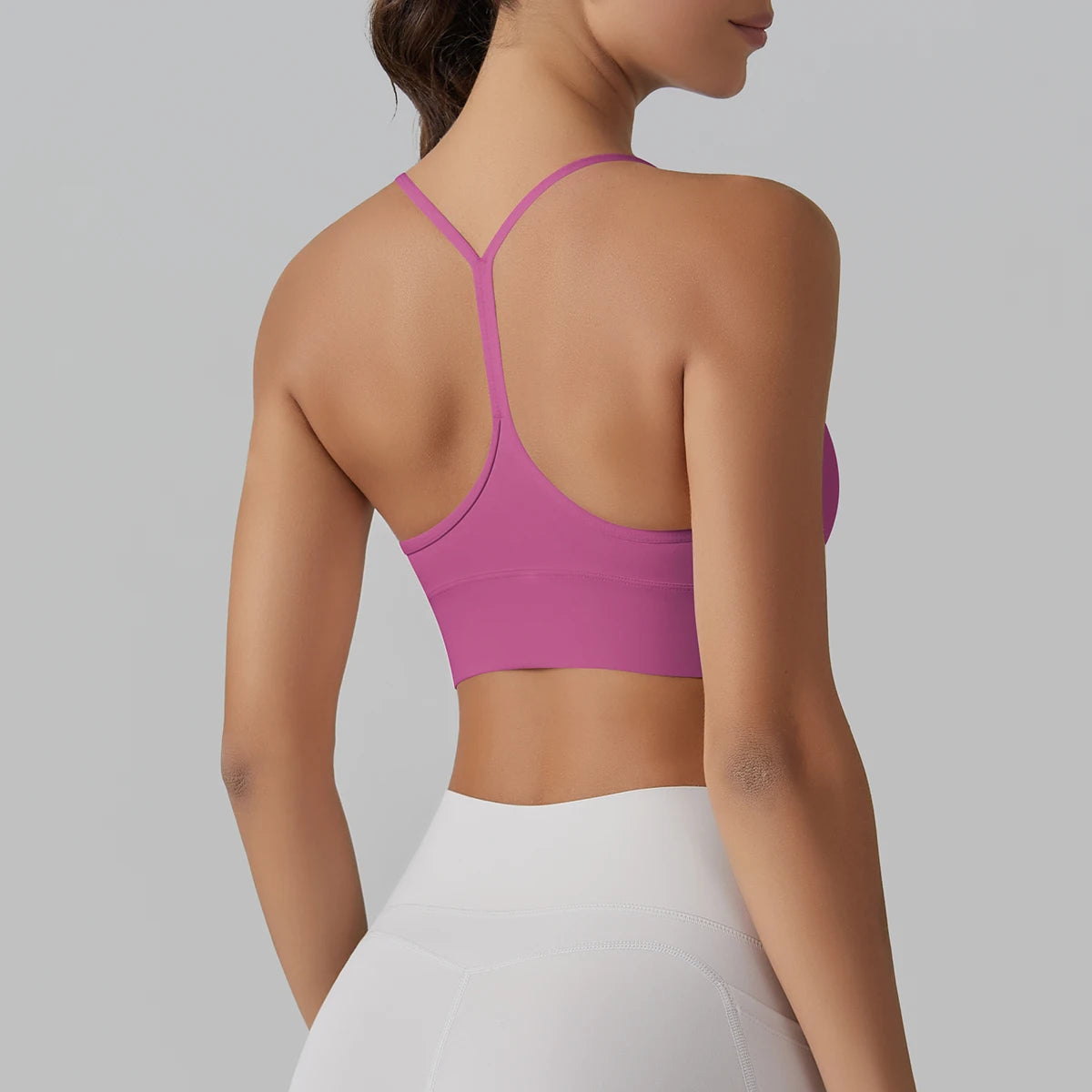 FlexiFemme Y-Back Push-Up Sports Bra Crop Top Women