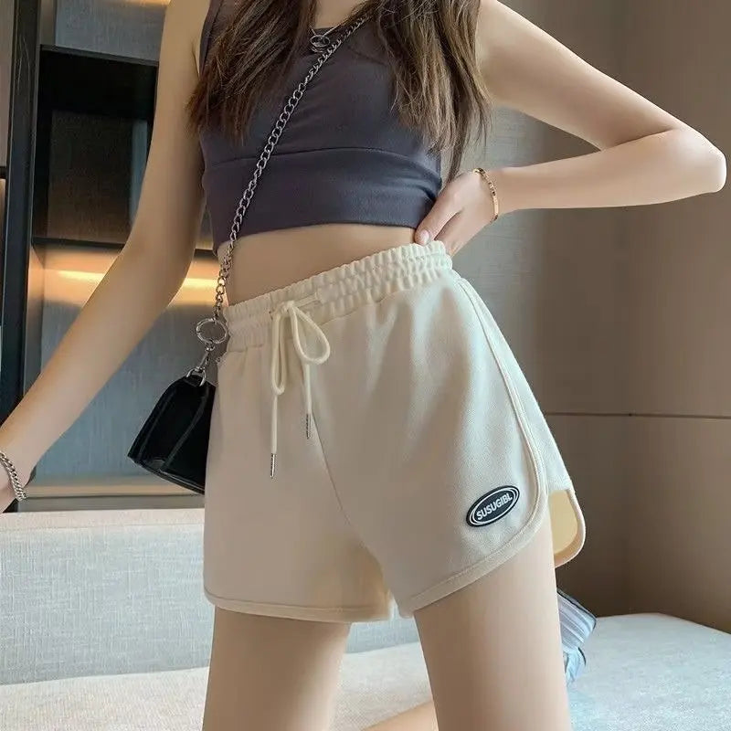 FlexiFemme Drawstring Wide-Leg Active Shorts Women