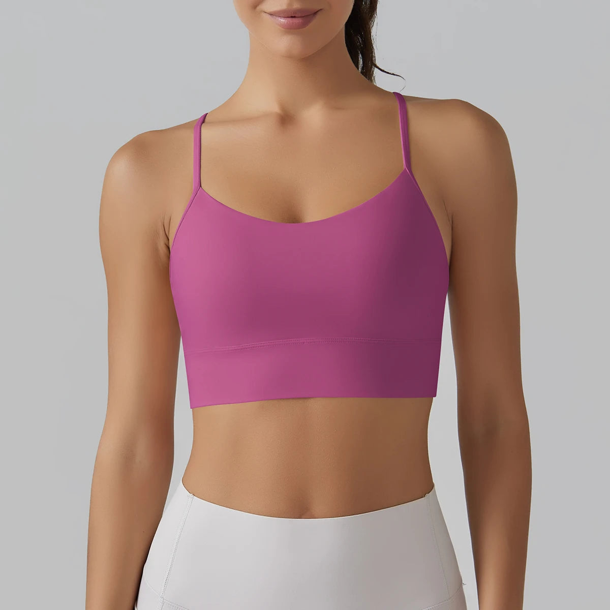FlexiFemme Y-Back Push-Up Sports Bra Crop Top Women