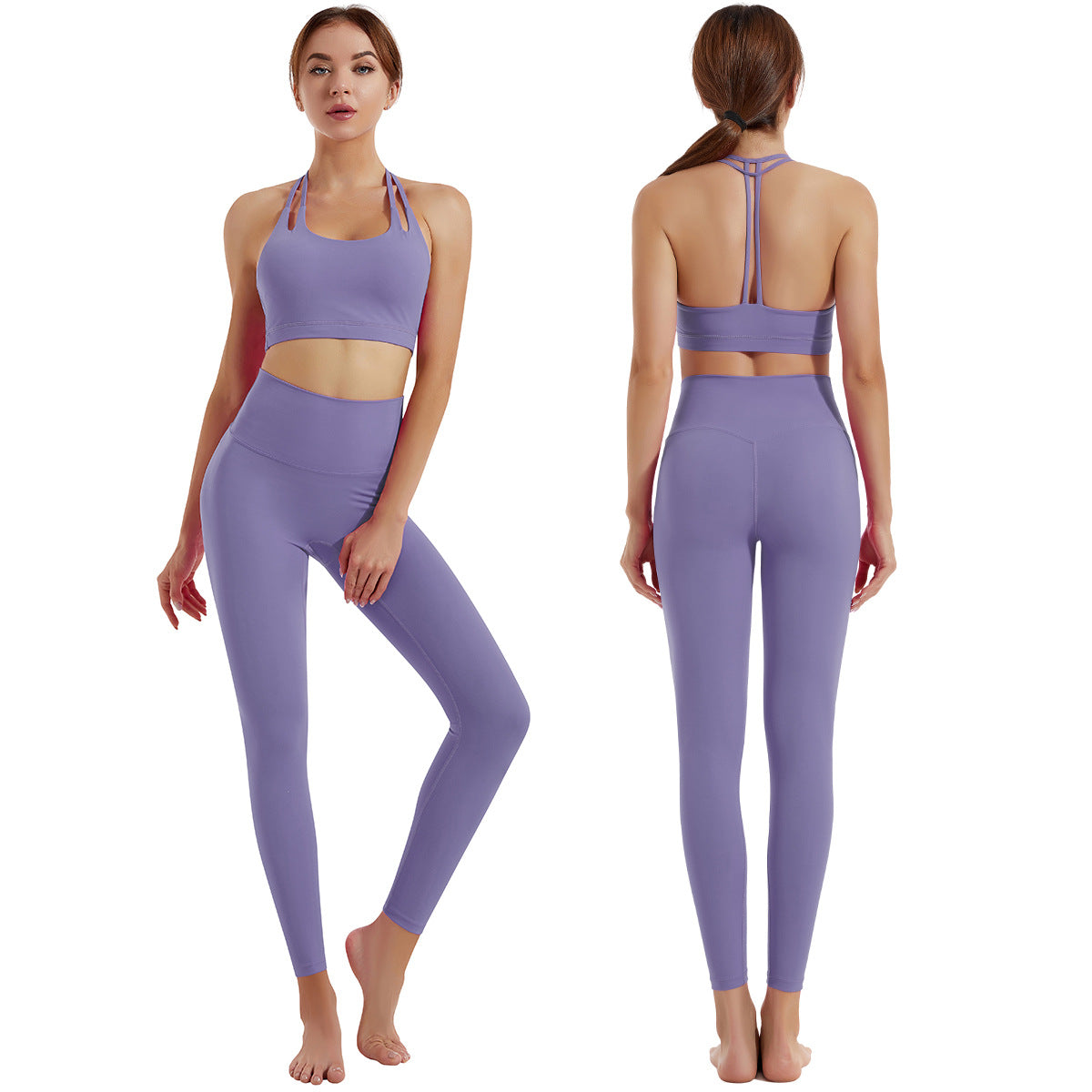 FlexiFemme Shock-Absorbing Sports Bra Leggings Set Women