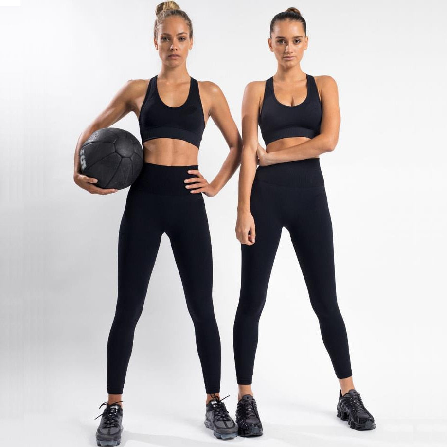 FlexiFemme Seamless 2-Piece Yoga Set Women Gym Running