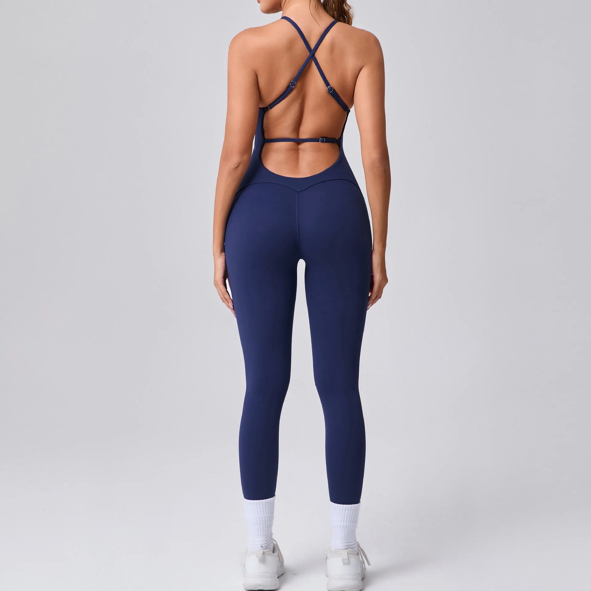 FlexiFemme Adjustable Strap Sleeveless Yoga Jumpsuit Women