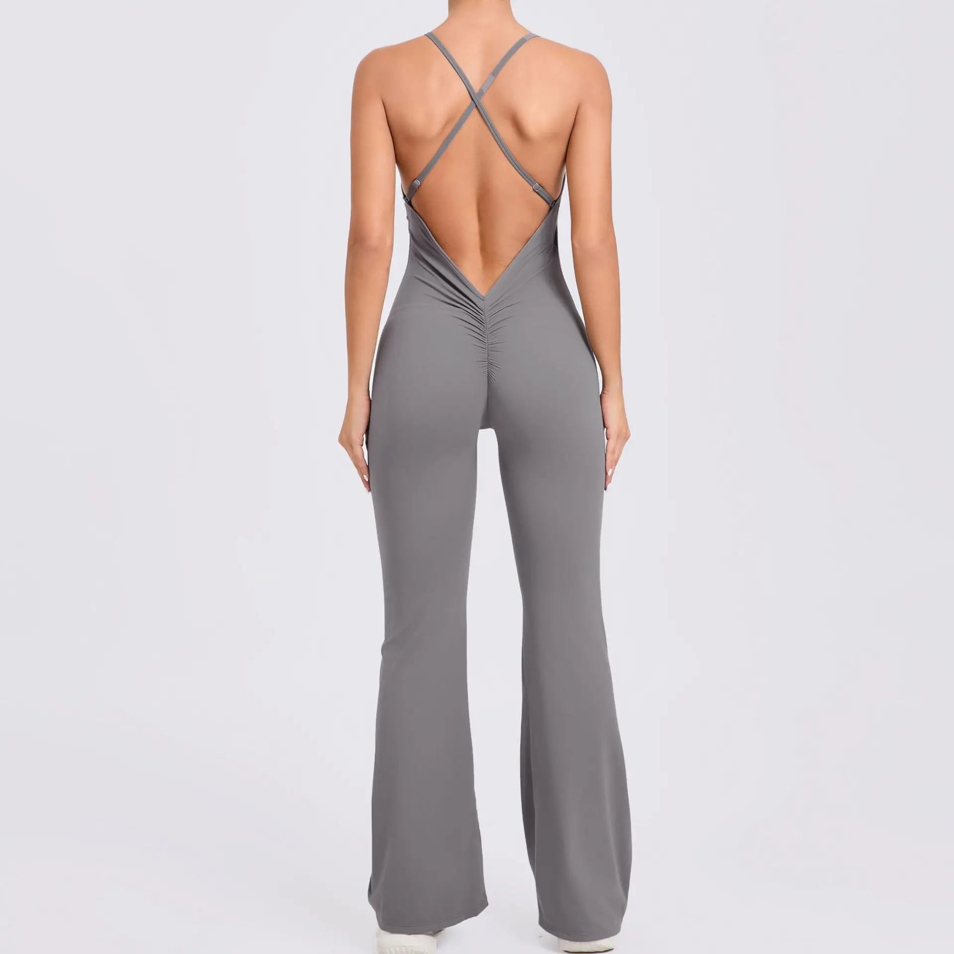 FlexiFemme Flared Fitness Jumpsuit Women Yoga Activewear