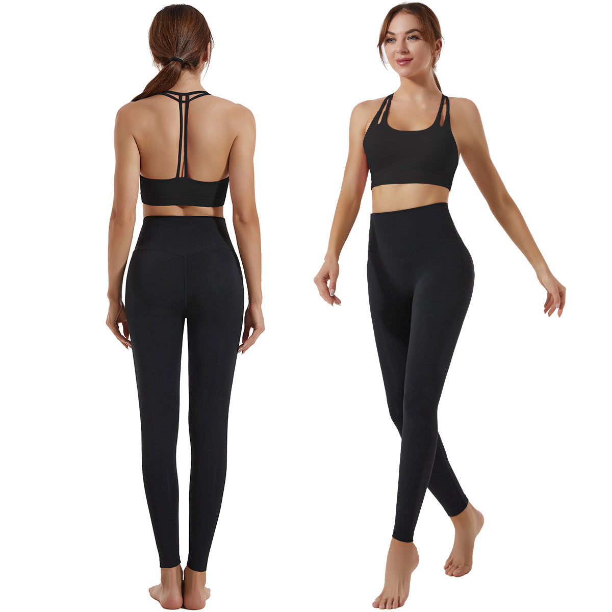 FlexiFemme Shock-Absorbing Sports Bra Leggings Set Women