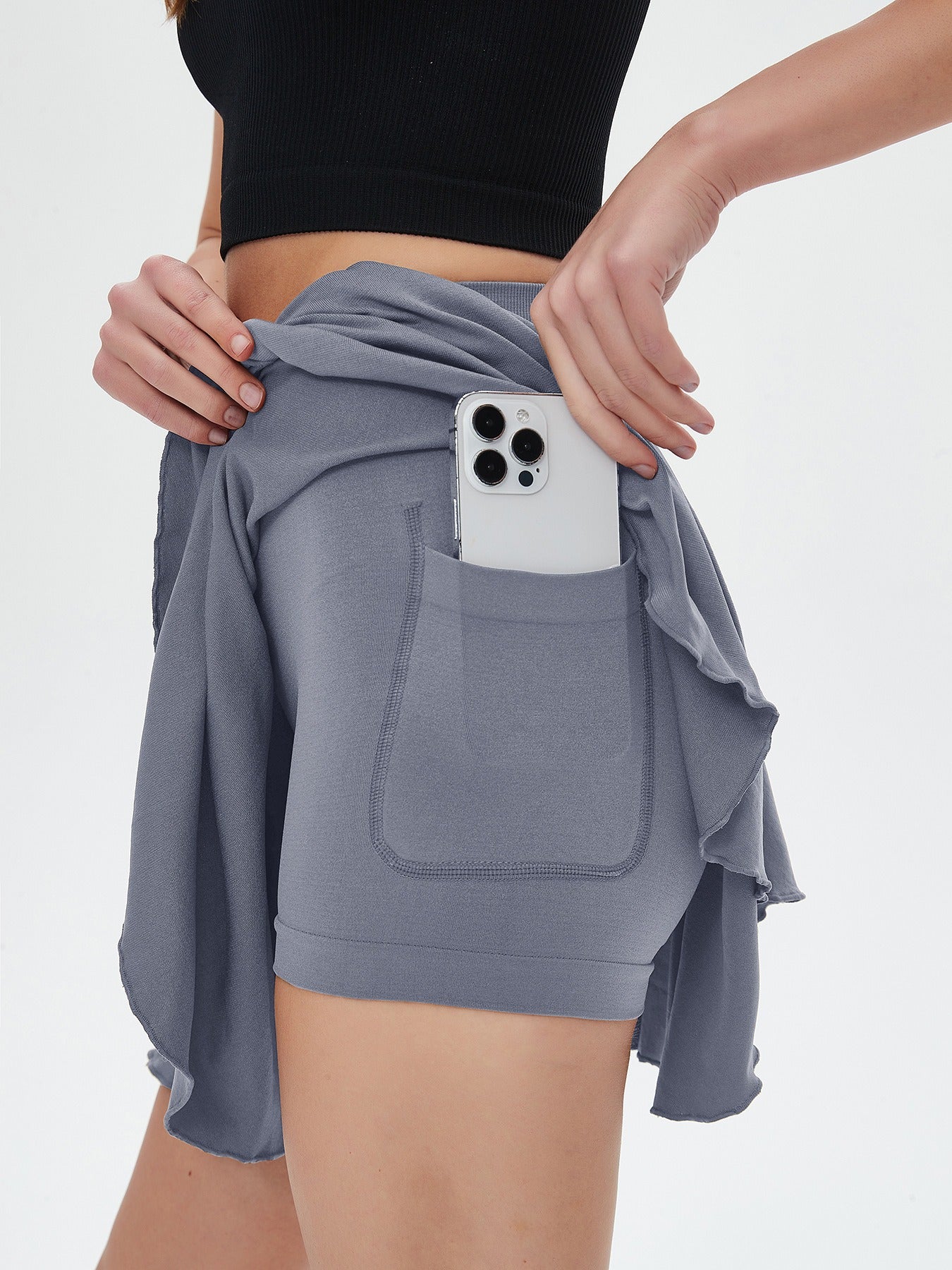 FlexiFemme Quick-Dry Pocketed Tennis Skirt Women