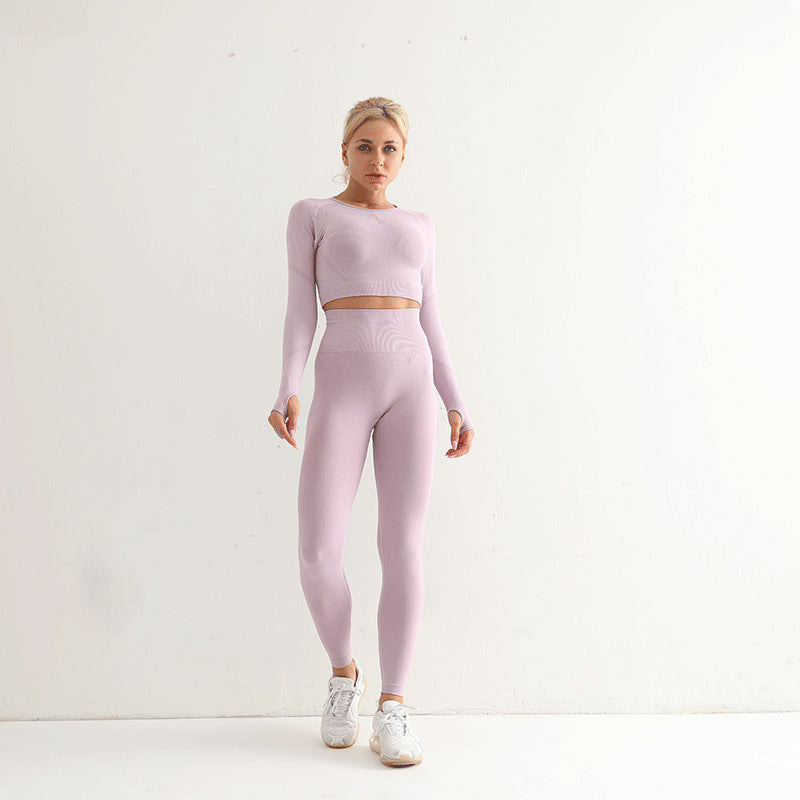 FlexiFemme Long Sleeve Hip-Lift Yoga Set Women
