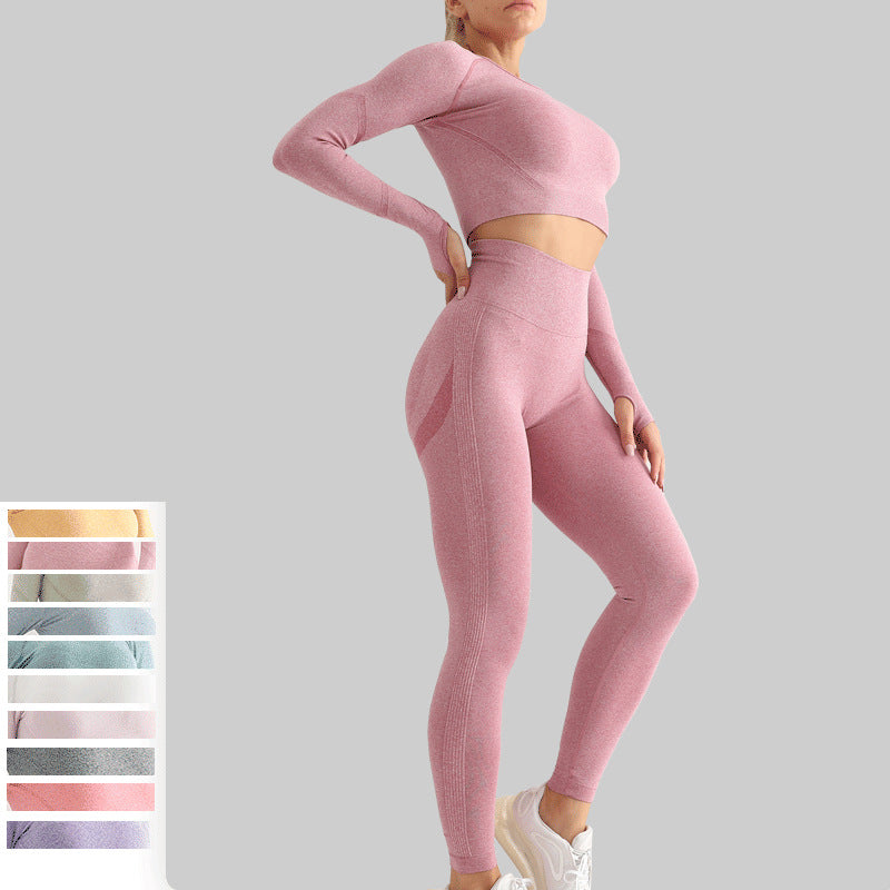 FlexiFemme Long Sleeve Hip-Lift Yoga Set Women