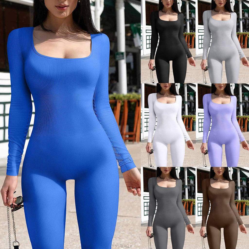 FlexiFemme Long Sleeve Athleisure Jumpsuit Women