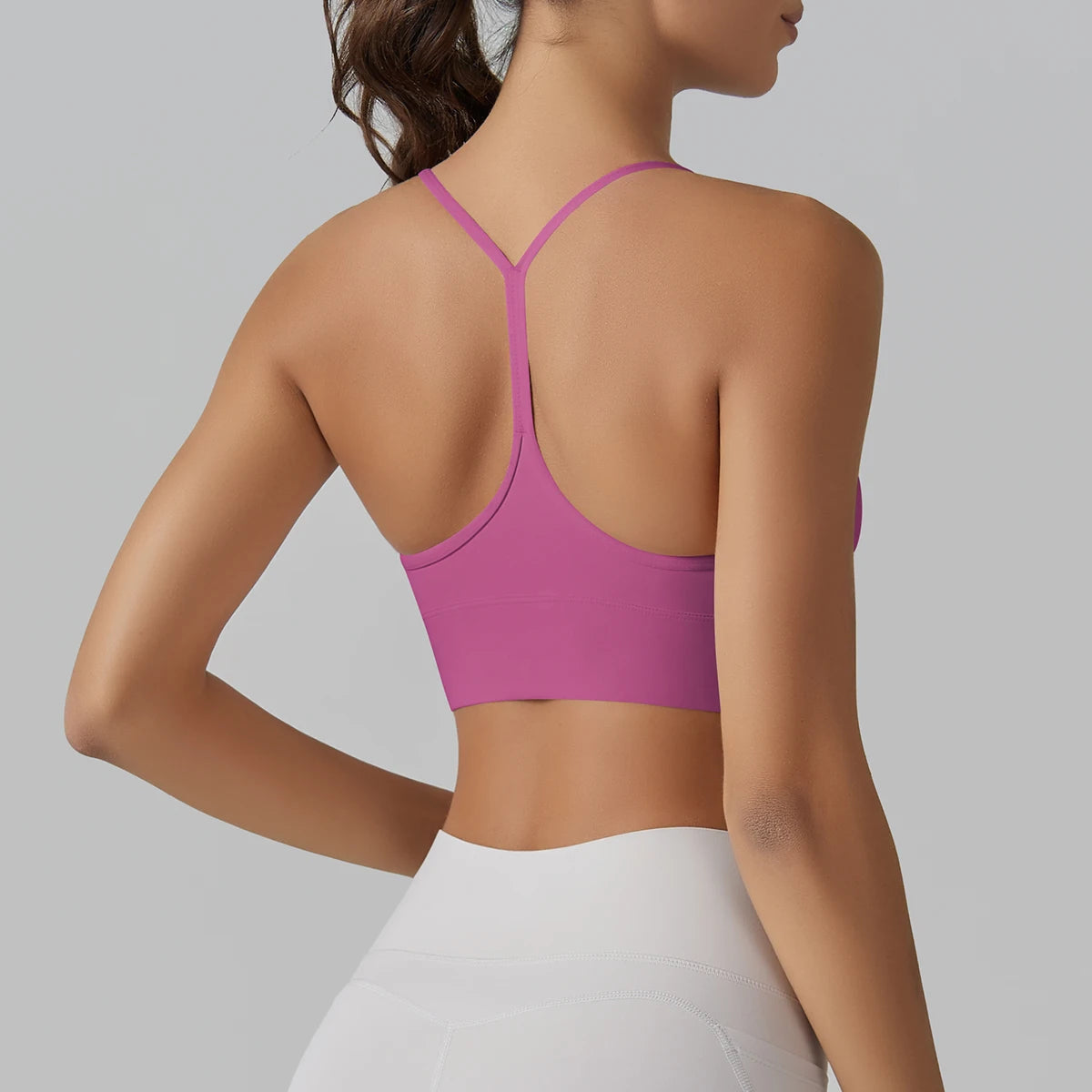 FlexiFemme Y-Back Push-Up Sports Bra Crop Top Women