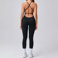 FlexiFemme Adjustable Strap Sleeveless Yoga Jumpsuit Women