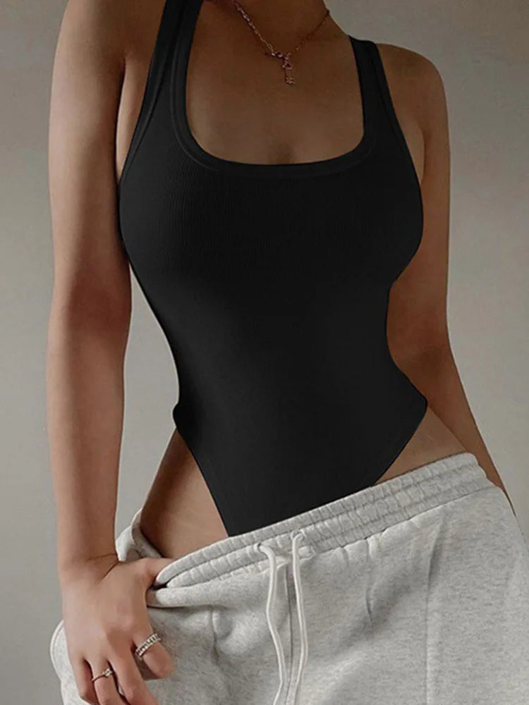 FlexiFemme Halter Sleeveless Knit Bodysuit Women