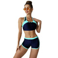 FlexiFemme Patchwork Zipper Sports Bikini Set Women