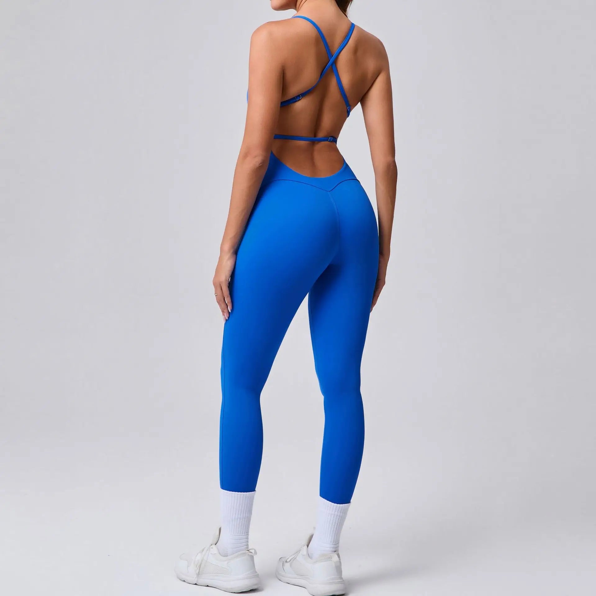 FlexiFemme Adjustable Strap Sleeveless Yoga Jumpsuit Women