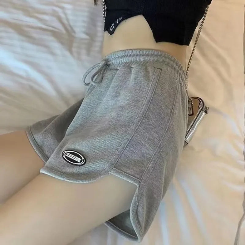 FlexiFemme Drawstring Wide-Leg Active Shorts Women