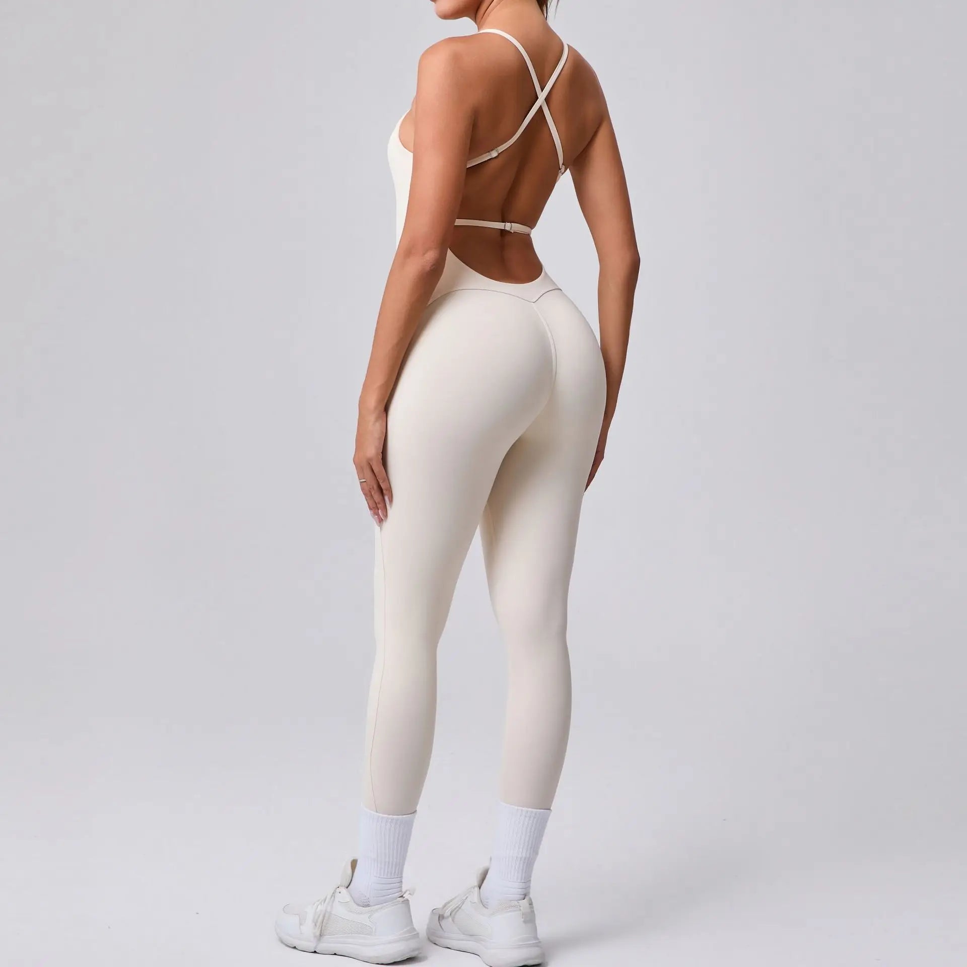 FlexiFemme Adjustable Strap Sleeveless Yoga Jumpsuit Women