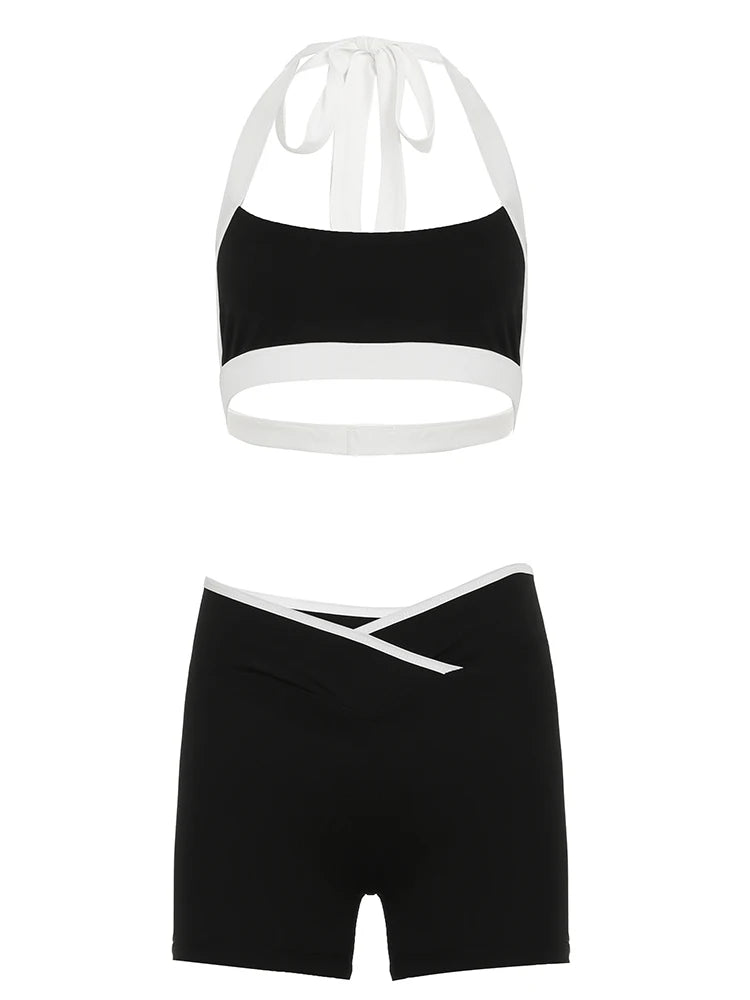 FlexiFemme Halter Vest Leggings Yoga Tracksuit Women