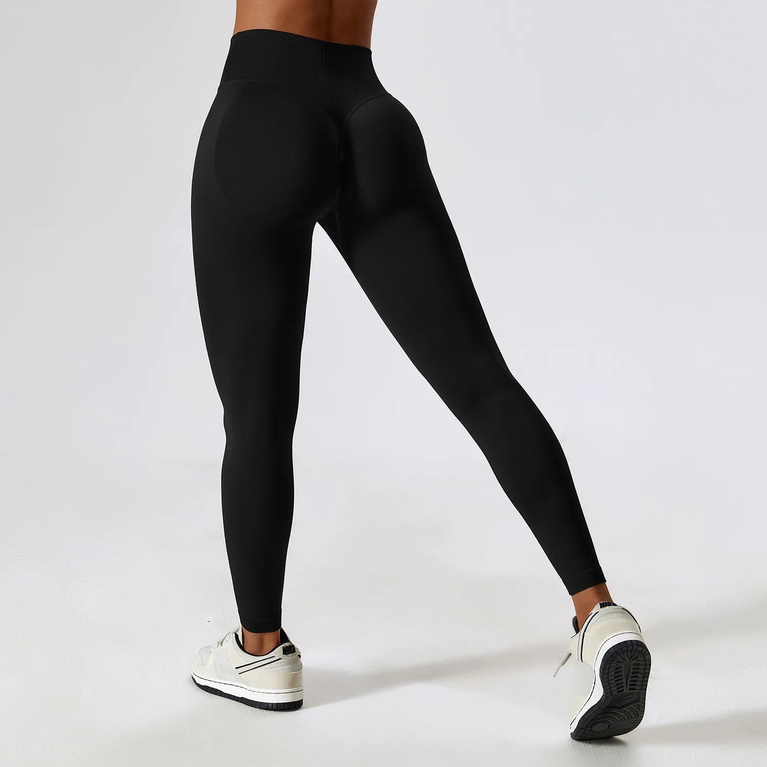 FlexiFemme Cross-Waist Seamless Leggings Women High-Waist